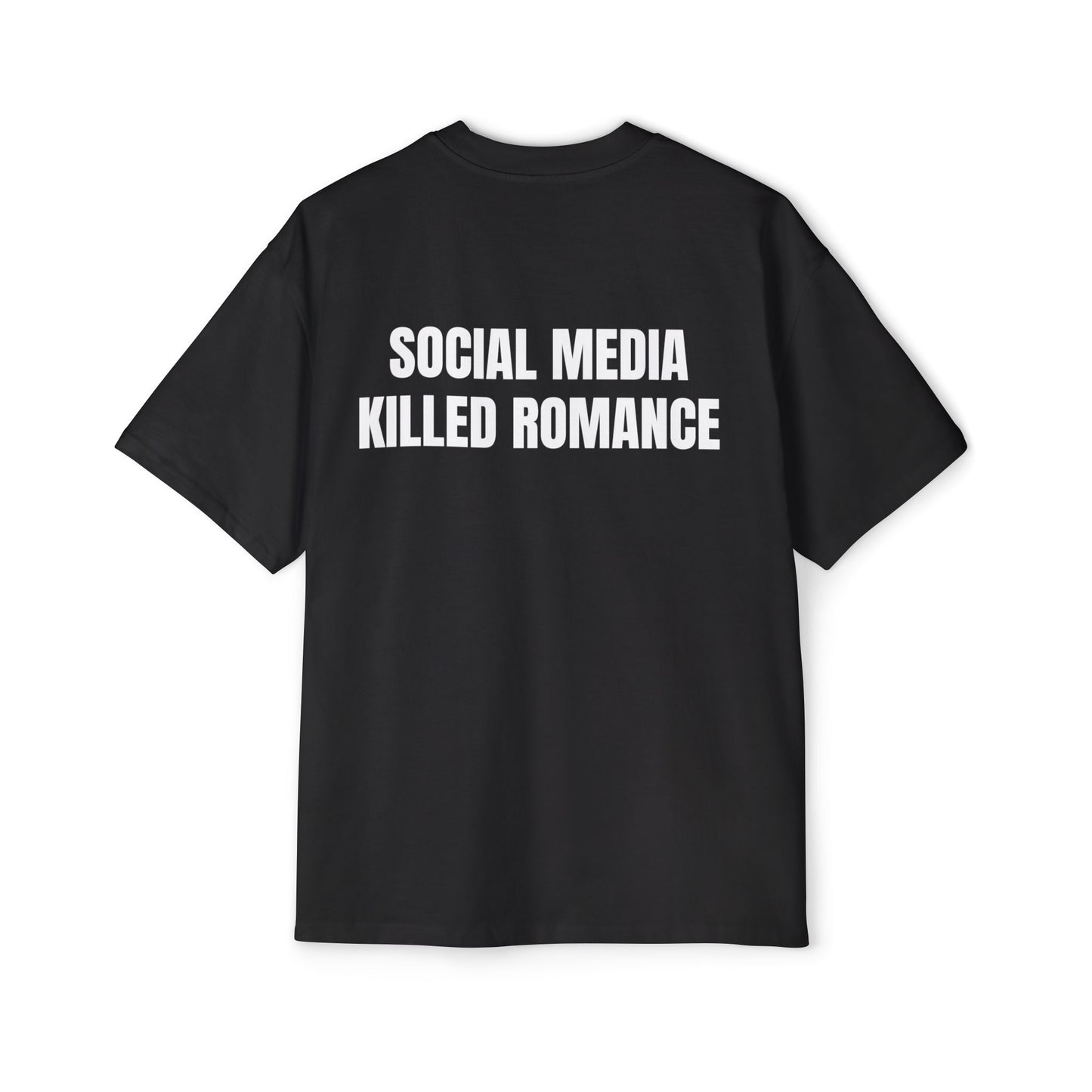SOCIAL MEDIA KILLED ROMANCE Koszulka Bluzka Boxy Oversized Tee T-shirt