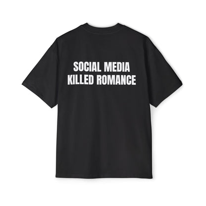 SOCIAL MEDIA KILLED ROMANCE Koszulka Bluzka Boxy Oversized Tee T-shirt