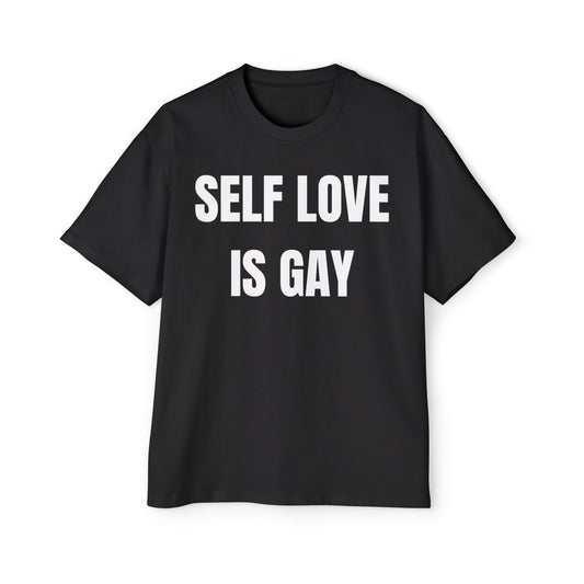 SELF LOVE IS GAY Koszulka Bluzka Boxy Oversized Tee T-shirt