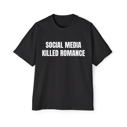 SOCIAL MEDIA KILLED ROMANCE Koszulka Bluzka Boxy Oversized Tee T-shirt